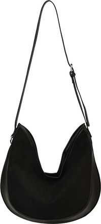 Generic Crescent Bag Tote Handbag Solid Color PU Leather Shoulder Lightweight, Compatible For Women Work Shopping And Everyday Use(Black)