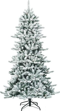 Costway Rbol De Navidad Artificial Nevado 210 Cm Con Pi&ntilde;as Blancas, &Aacute;rbol De Navidad Con Bisagras, 1108 Puntas, 100% Nuevo Pvc - Costway