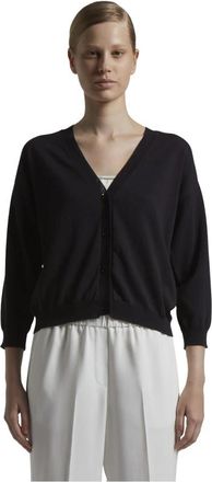 PESERICO Vestje in zwart met strepen - Dames - Vesten - Blauw - M - Truien & Vesten