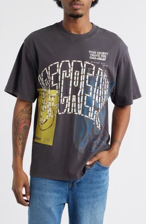 Icecream The Hill Oversize Studded Cotton Graphic T-Shirt in Black at Nordstrom, Size Xx-Large