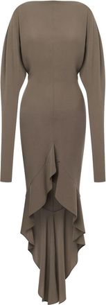 Philosophy di Lorenzo Serafini draped asymmetric dress - women - Polyester/Triacetate - 44 - Brown