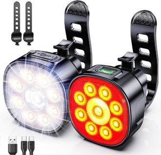 No Brand Luz Para Bicicleta, [recargable Por Usb] Luz Led Superbrillante Para Bicicleta. Apta Para La Parte Delantera Y Trasera. Apta Para Ciclismo Nocturno