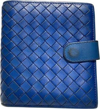 Bottega Veneta Blue Leather Wallet (Bi-Fold) (Pre-Owned)