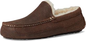 UGG Mens Ascot Leather Distressed Slipper, Dusted Cocoa, 10 UK