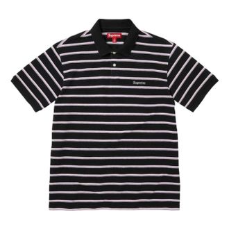 SUPREME SS26 Washed Stripe Polo Black SUP-SS26-058-BLK