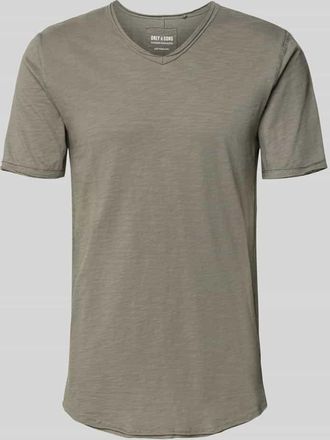 Only & Sons Regular Fit T-Shirt aus reiner Baumwolle Modell BENNE LONGY in Mittelgrau, Gr&ouml;&szlig;e XXL