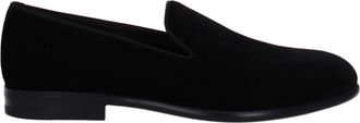 Dolce & Gabbana Black Velvet Slip-On Mens Loafers
