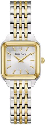 Bulova Classic Sutton Square Two-Tone Bracelet Watch, 23mm in Silver/Two-Tone at Nordstrom