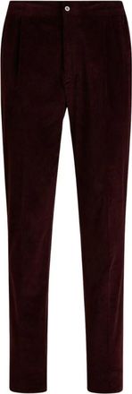 Kiton Corduroy Slim Fit Broek - Heren - Slim Fit Broeken - Rood - M - Katoen - Broeken