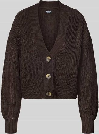 Only Regular Fit Strickjacke mit einreihiger Knopfleiste Modell CAROL NICE in Schoko, Gr&ouml;&szlig;e XL