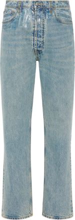 Maison Margiela Light Blue Sheer Tape Denim Straight-Leg Pants