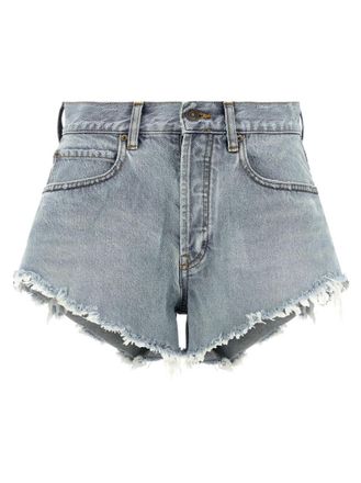 Balenciaga Light Blue Distressed Shorts