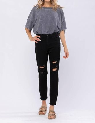 Judy Blue High Waist Boyfriend Jeans In Black