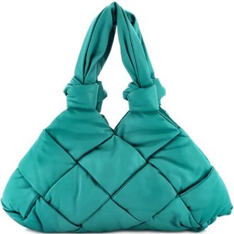 Bottega Veneta Padded Lock Bag Maxi Intrecciato Leather tote bag - Blauw