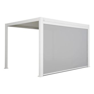 Sweeek P&eacute;rgola bioclim&aacute;tica 3x4m + toldo vertical de 4m, blanco