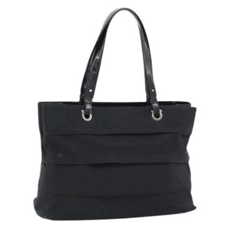 Ferragamo Pre-owned Tote Bags, female, Black, Size: ONE SIZE Pre-owned Canvas Tote Bag