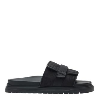 Fendi Sliders, male, Black, Size: 10 US Chunky Slides