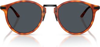 Giorgio Armani Black 0ar8250 Tortoiseshell Round Sunglasses