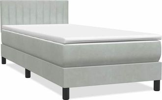 vidaXL Cama Box Spring Con Colch&oacute;n Terciopelo Gris Claro 80x220 Cm Vidaxl