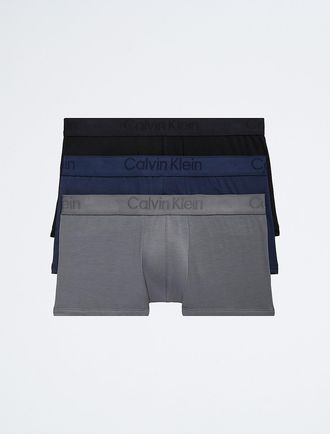 Calvin Klein Mens CK Black 3-Pack Low Rise Trunk - Multi - XL
