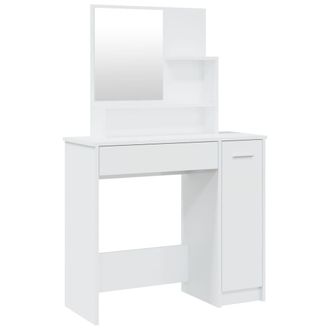vidaXL Tocador Con Espejo Blanco Brillante 86,5x35x136 Cm Vidaxl