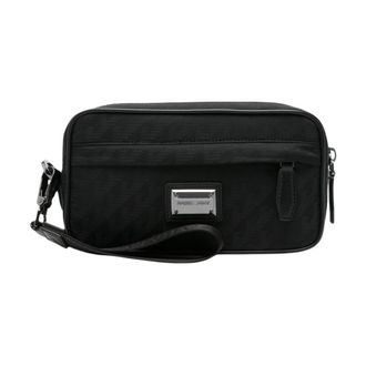 Emporio Armani Monogram Toilettas - Heren - Tassen - Zwart - Maat: ONE Size Nylon