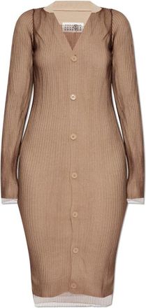 Maison Margiela Jurk met decoratieve tule - Dames - Kleedjes - Beige - XS - Tule - Kleedjes