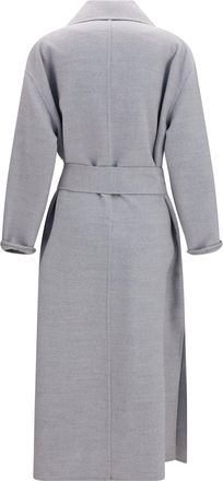 Fabiana Filippi Womens Belted Double Wool Coat Granito Merino Ovis Aries