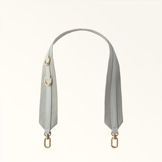 Furla Fiona Tracolla Toni Dark Nebbia Gray Blu Nastro Tessuto + Pelle Di Vitello Sidney Donna