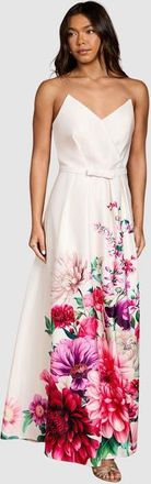 Coast Wired Bandeau Border Print Maxi Dress in Ivory at Nordstrom, Size 14
