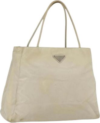 Prada Pre-owned Vintage Nylon Tote Bag - Dames - Vintage Shopper - Beige - ONE Size - Nylon - Vintage