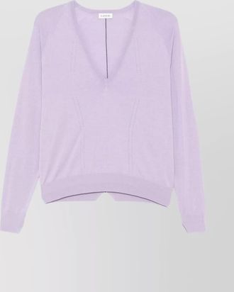 Lanvin lightweight knit crewneck pointelle trim