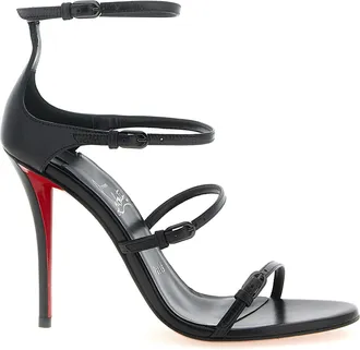 Christian Louboutin Black Goatskin Stiletto Heel Womens Sandals