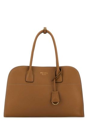 Prada Brown Logo Medium Tote