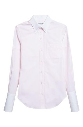 Thom Browne Classic Fit French Cuff Cotton Poplin Button-Down Shirt in Light Pink at Nordstrom, Size 6 Us