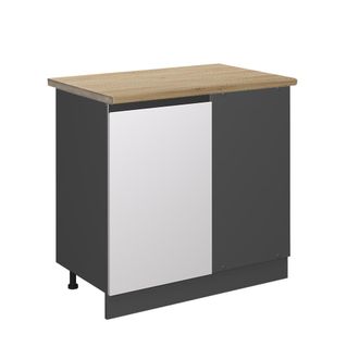 Vicco Armario De Esquina R-line, Blanco, 86 Cm, Et Roble
