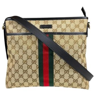 Gucci Pre-owned Cross Body Bags, female, Beige, Size: ONE SIZE Pre-owned GG Canvas Shoulder Bag