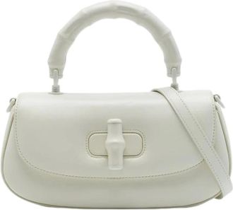 Gucci Pre-owned Bamboo Top Handle Satchel - Dames - Vintage Handtas - Wit - ONE Size - Leer - Vintage