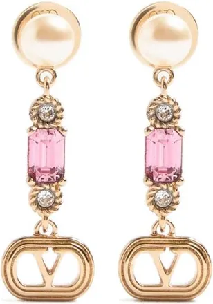 Valentino Garavani Ovalette Earrings In Metal, Pearl And Swarovski Crystals