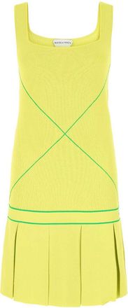 Bottega Veneta Womens Acid Green Viscose Blend Dress - Yellow - Size X-Small