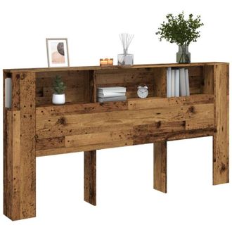 vidaXL vidaXL Testiera Contenitore Legno Antico 200x18,5x102,5cm Truciolato