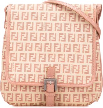 Fendi Pre-owned Womens Logo Crossbody Bag - Nude Textile - One Size