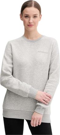 Peak Performance Original Small Logo Crew Sweatshirt - Dames - Sportshirts - Grijs - L - Katoen - Fitness