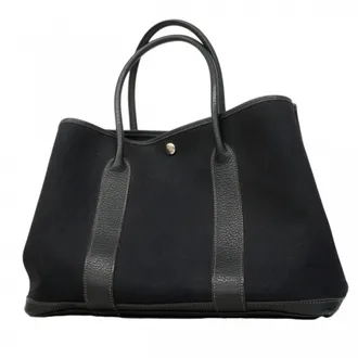 Herm&egrave;s Black Toile Officier Tote Bag (Pre-Owned)