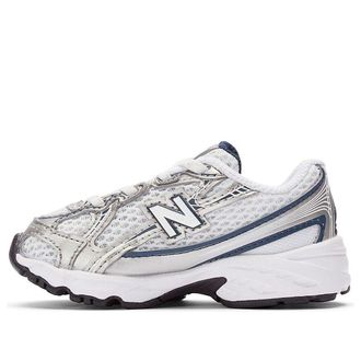 New Balance (TD) New Balance 740 Bungee Lace White Navy IZ740WN