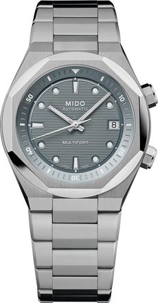 Mido Multifort 8 Two Crowns Automatic Bracelet Watch, 40mm in Grey at Nordstrom