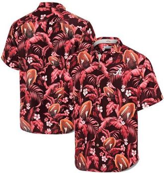 Tommy Bahama Mens Tommy Bahama Crimson Alabama Crimson Tide Veracruz Cay First Down Blooms Button-Up Shirt at Nordstrom, Size X-Large