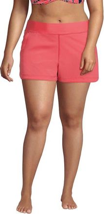 Lands End Plus Size SunShade UPF 50 3 Board Shorts with Panty in Wood Lily at Nordstrom, Size 20W