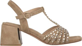 Alma En Pena Sandal Transfer Detail - Dames - Sandalen met hakken - Beige - 37 EU - Leer - Schoenen