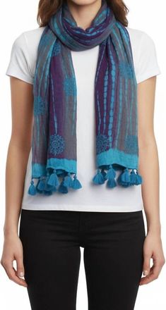 Tolani Shibori Scarf In Purple